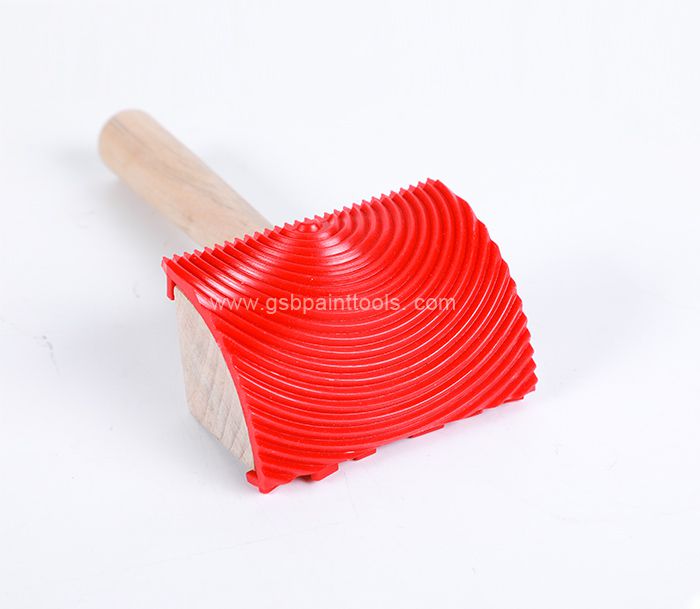 Rubber Empaistic Wood Grain Tool with Wooden Handle Household Wall Art Paint