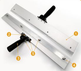 Straight floor Notched Serrated  Squeegee in Steel Frame