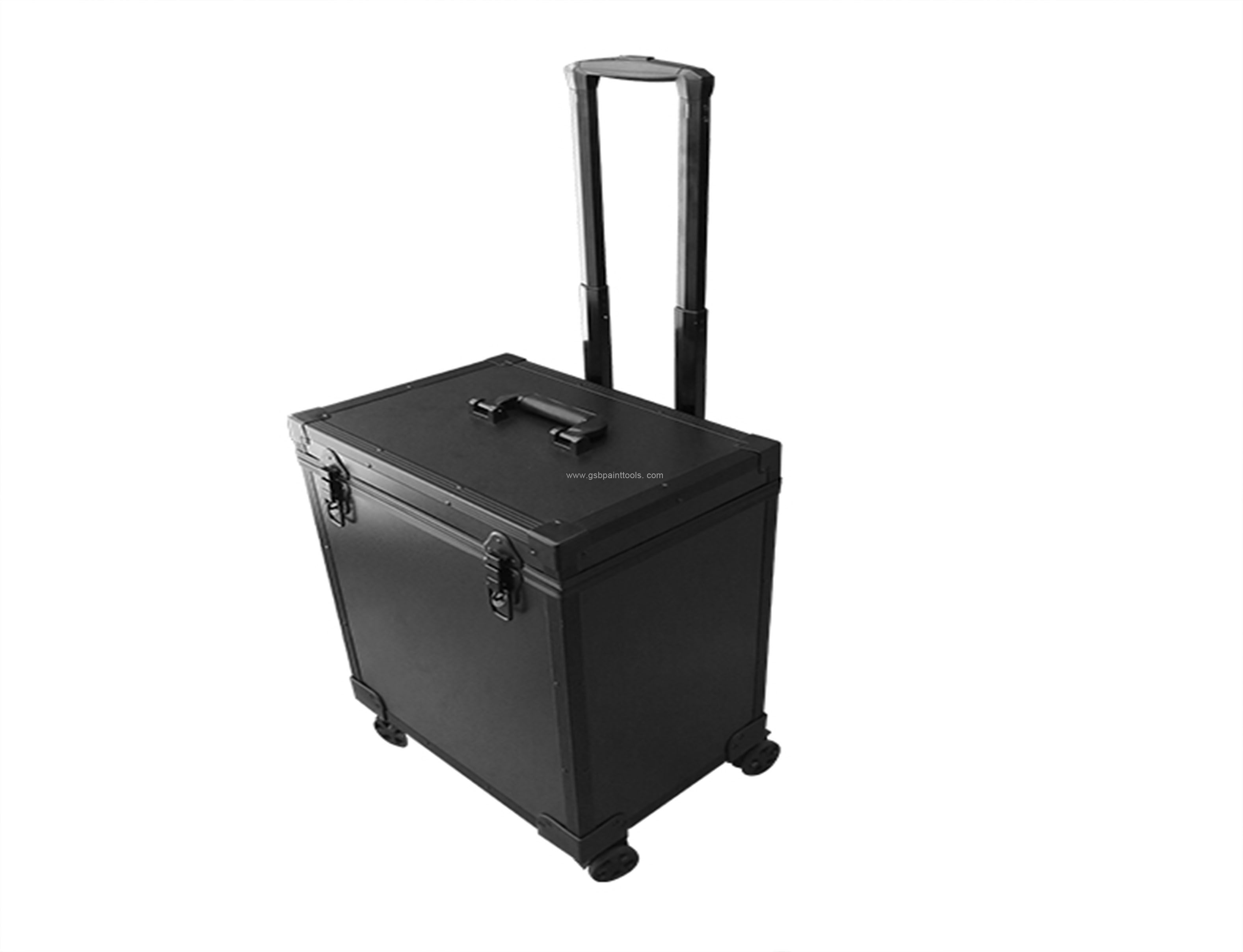 Black Aluminum toolbox case with wheel for paint worker
