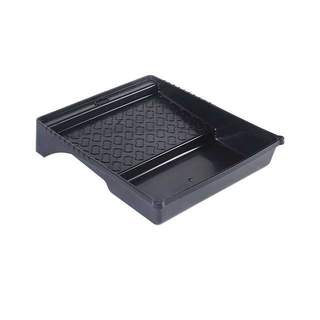 Pack Paint Trays for  Rollers, Deep Wells, Ribbed, Reusable with Some Paints (Plastic, Black)