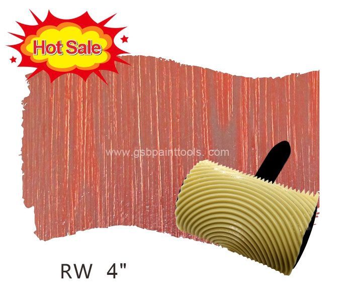 Wood Grain Tool RW with Handle 4 inches Rubber Graining Pattern for Wall Painting Decoration DIY