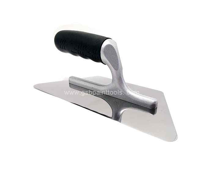 Stainless Steel Trapezoid Trowel StIff Blade Rubber Handle for Venetian Plaster Application
