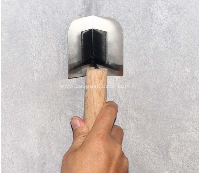 Outside Corner Trowel Best Corner Drywall Tool Made of Stainless Steel with External Angled and Wooden Handle