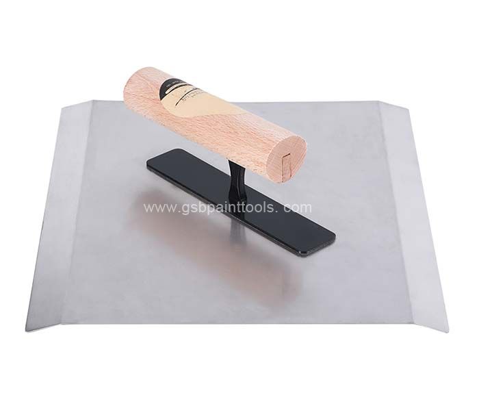 Stainless steel Hawk Tray Trowel with Wood Handle for Drywall and Plaster