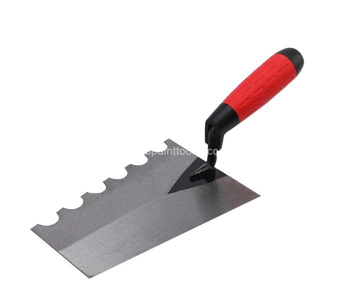 Carbon Steel Notched Finishing Trowel With Round Teeth and Rubber handle