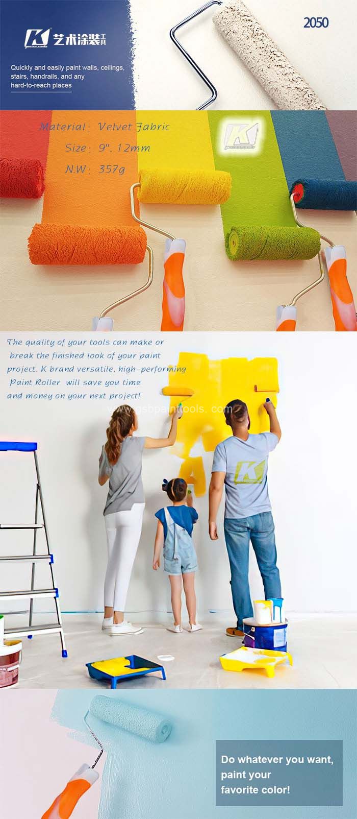 Multi-Function Paint Roller for Walls and Ceiling 2050