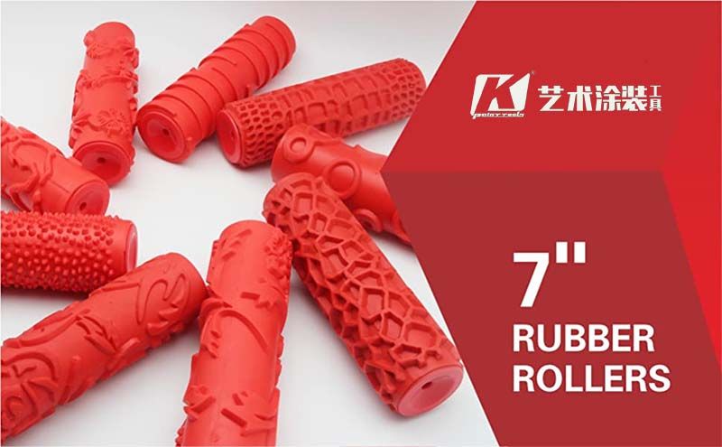7"DIY Patterned  Decorative Rubber Texture chaotic Paint Roller  with Plastic Handle