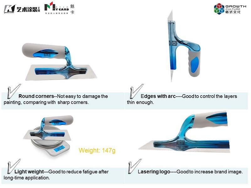 Stainless-steel Trowel Finishing Burnishing for Venetian Plaster Size Small (Inox Spatula)